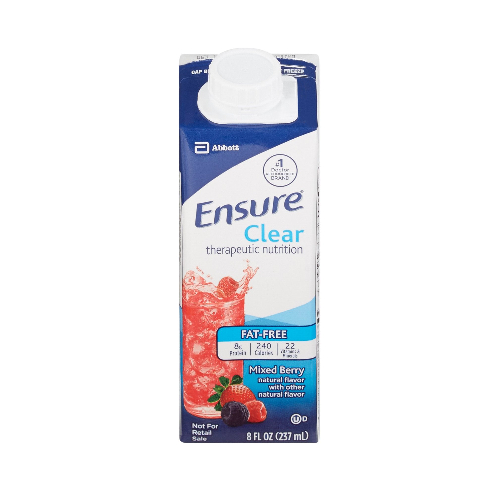 Ensure® Clear Therapeutic Nutrition, Mixed Berry, 8-ounce carton