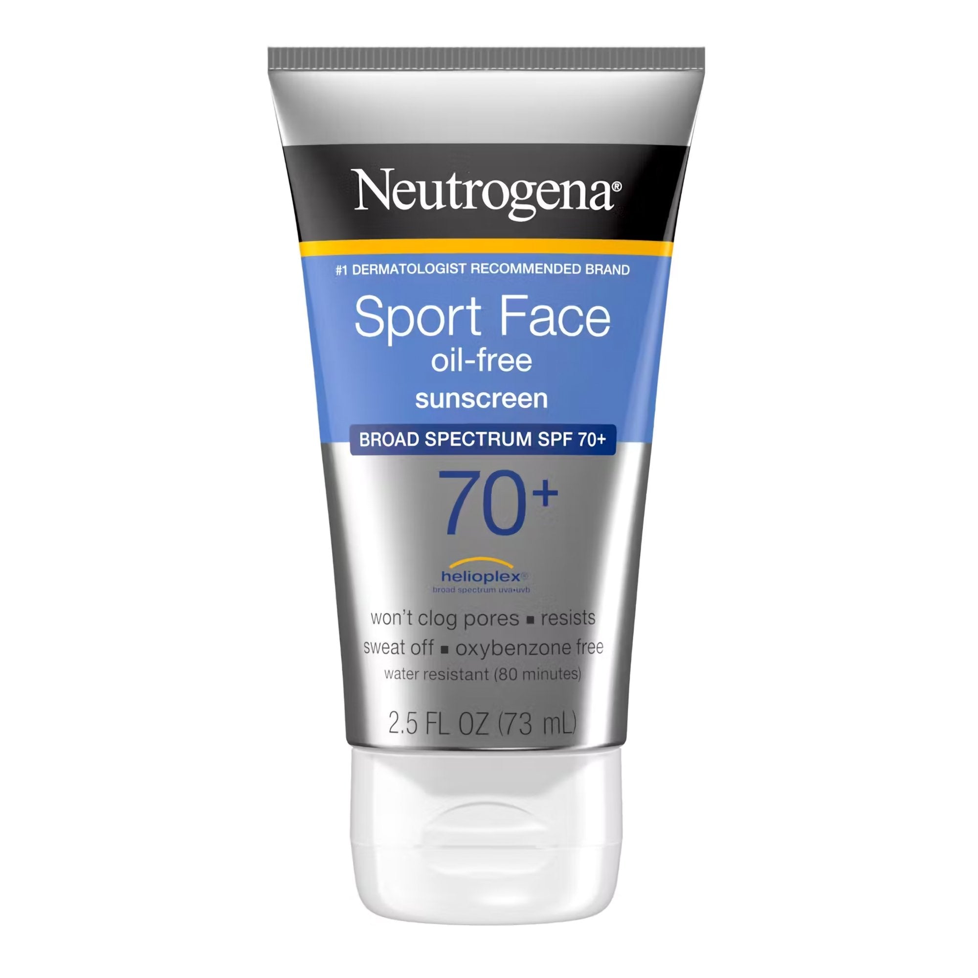 Neutrogena® Sport Face Oil-Free Sunscreen SPF 70+ | Sweat-Resistant, Broad Spectrum UV Protection