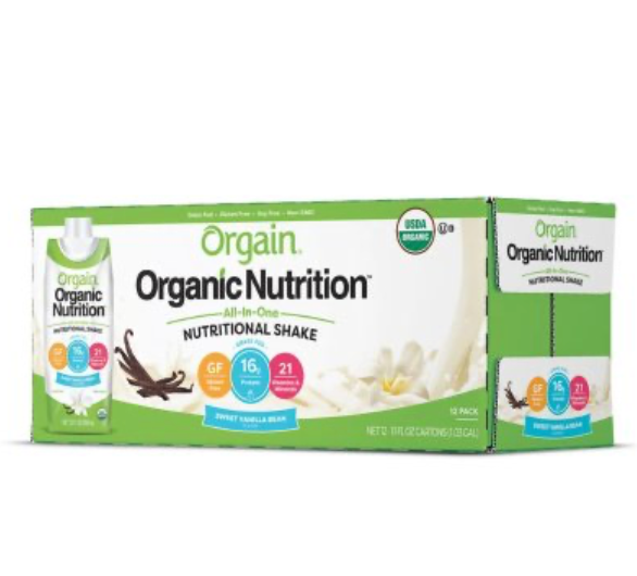 Orgain® Organic Nutrition™ Vanilla Nutritional Shake | 11-Ounce Carton – Plant-Based, Meal Replacement, High-Proteinn