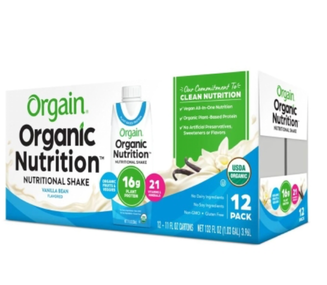 Orgain® Organic Nutrition™ Vegan Vanilla Nutritional Shake | 11-Ounce | Plant-Based Protein, Non-GMO, Gluten-Free