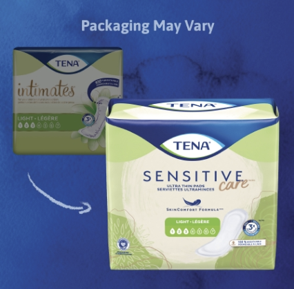 TENA Sensitive Care™ Ultra Thin Light Long Bladder Control Pads – 10” | Discreet, FSA Eligible Protection