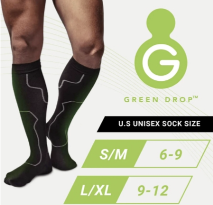 Green Drop Compression Socks – Medical-Grade Infused Support, S/M