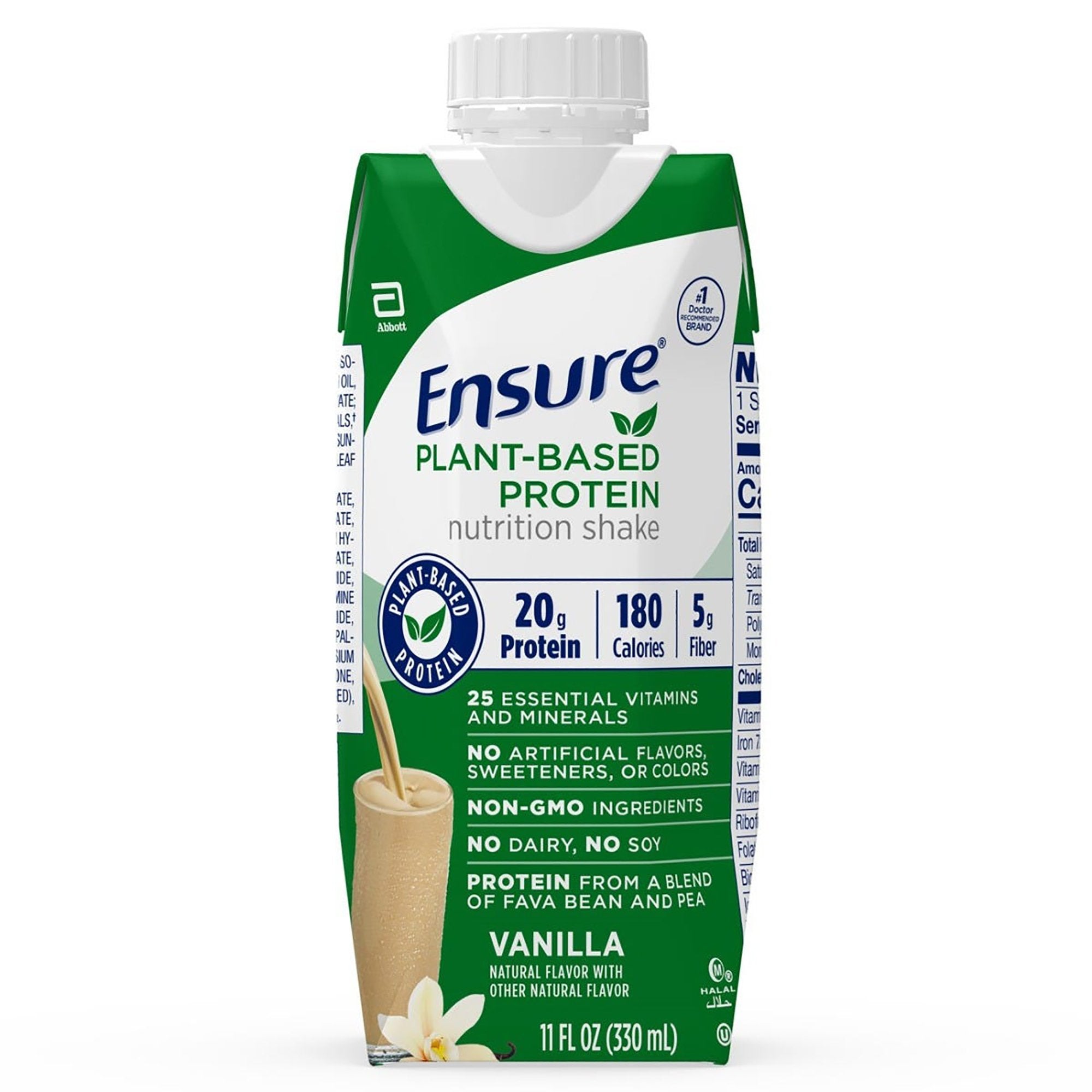 Ensure® Plant Based Protein Nutrition Shake, Vanilla, 11-ounce carton