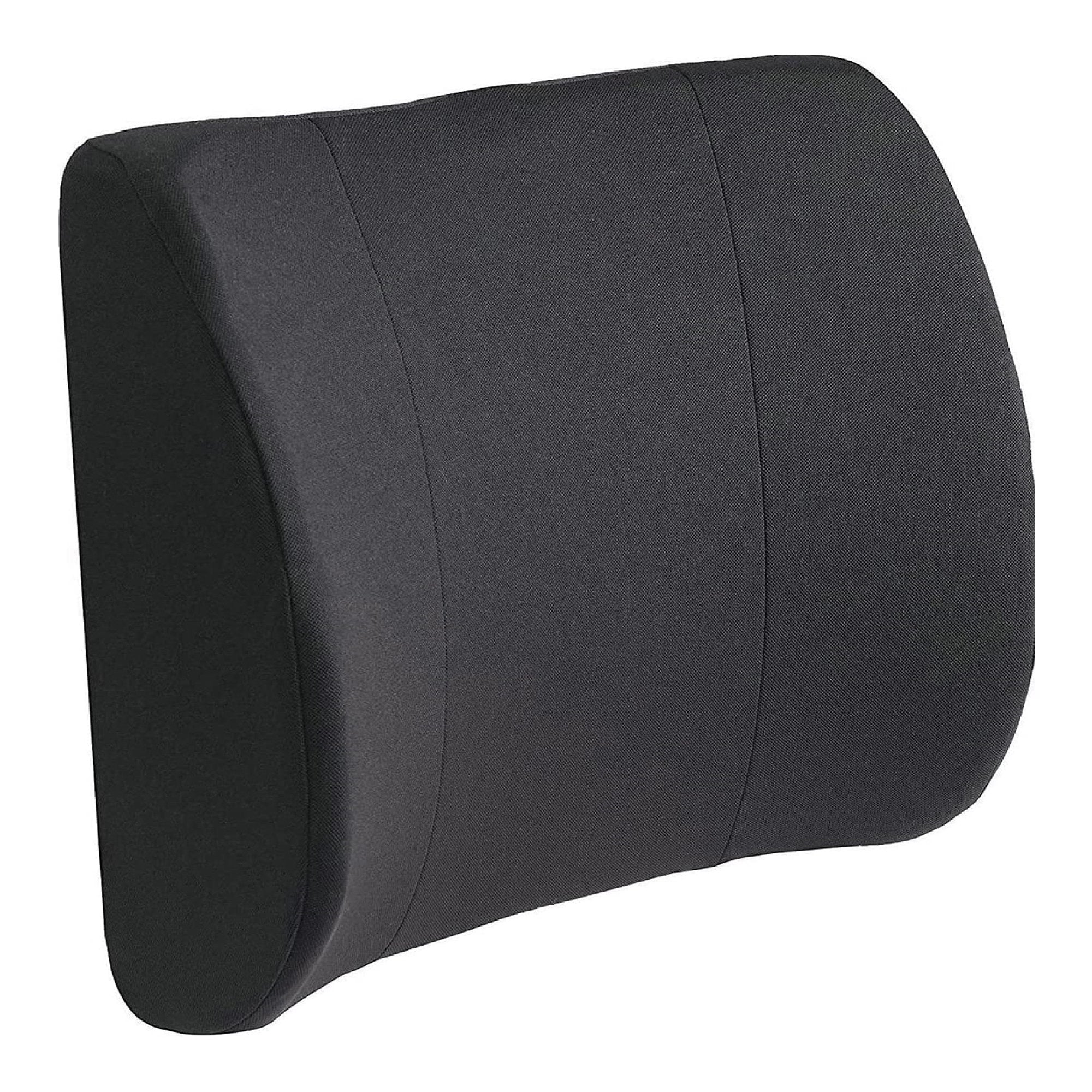 DMI® Lumbar Seat Cushion – Ergonomic Back Support for Chair & Car, Black, 14" x 13" x 3" | Relieves Lower Back Pain & Improves Posture