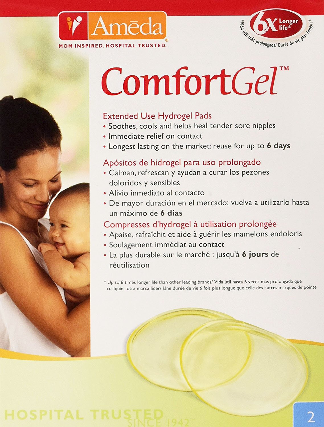 Ameda ComfortGel® Nursing Pads – Soothing, Reusable Breast Pads for Tender Nipples & Leak Protection